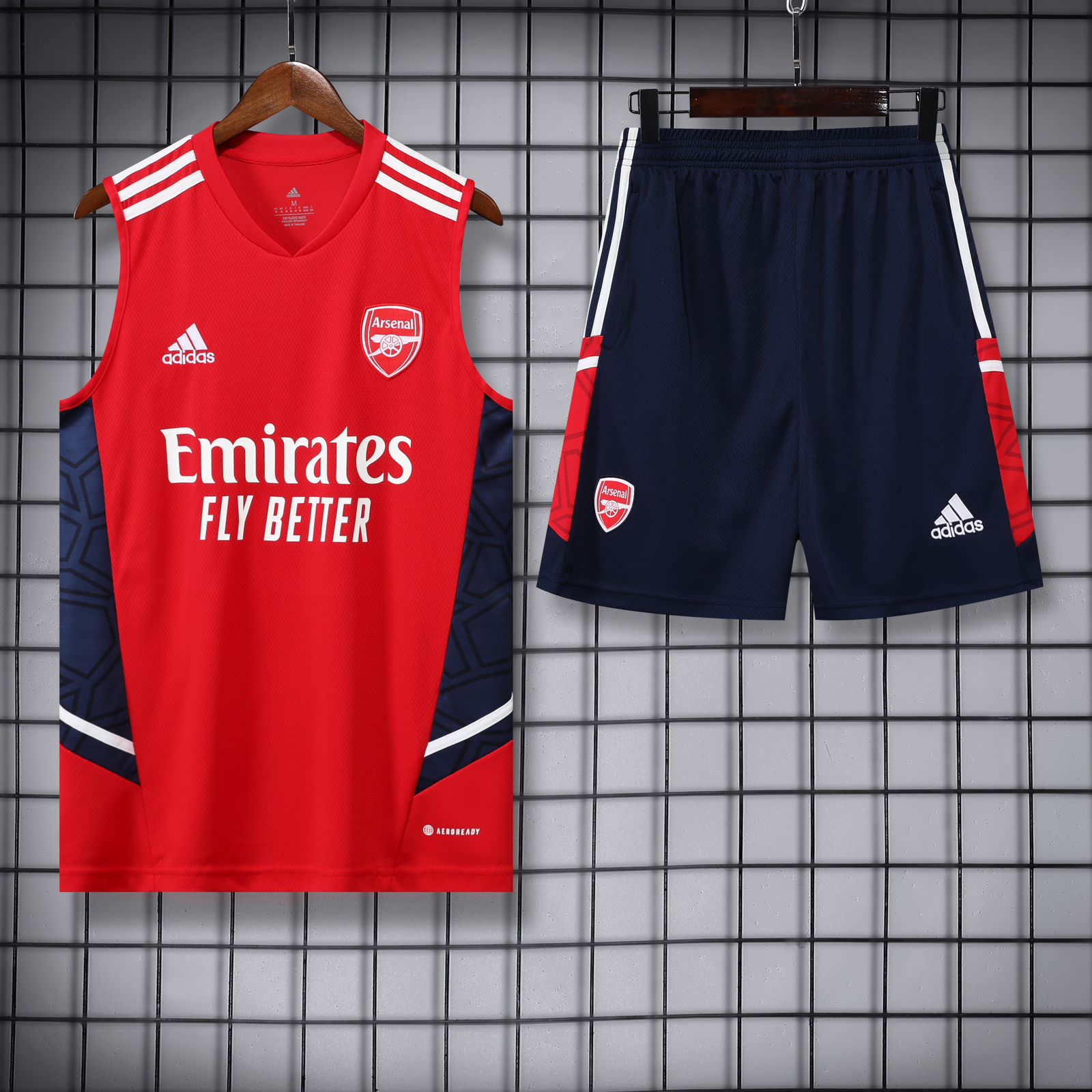 Arsenal Red Sleeveless Jersey With Shorts