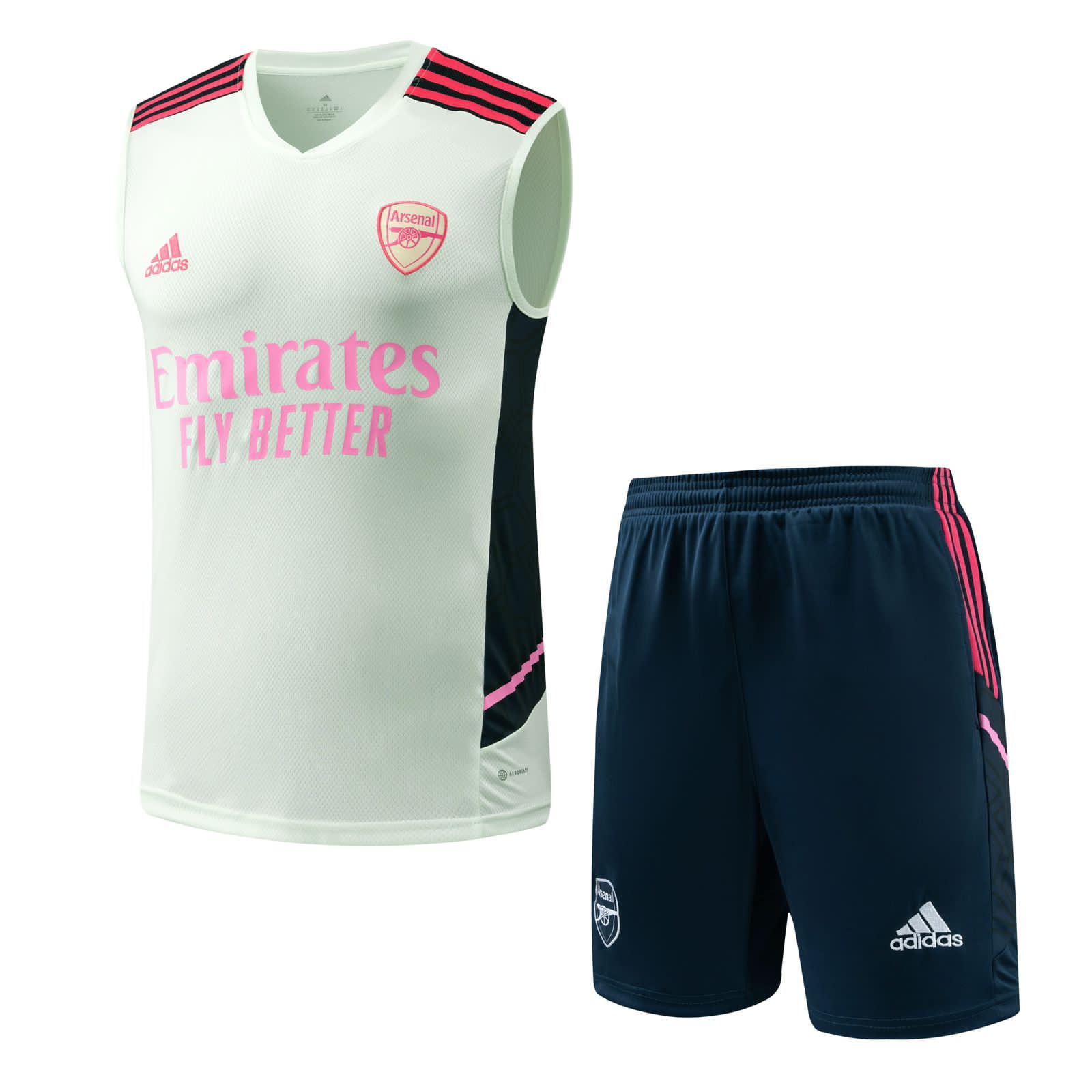 Arsenal White Sleeveless Jersey With Shorts