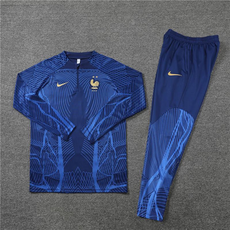 France Dark Blue Training Suit 22 23 Season