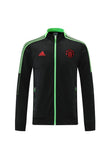 Manchester United Black With Light Green Hand Stripe Winter Jacket 21 22 Season