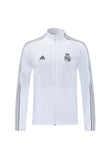 Real Madrid White With Grey Hand Stripes Jacket 20 21 Season
